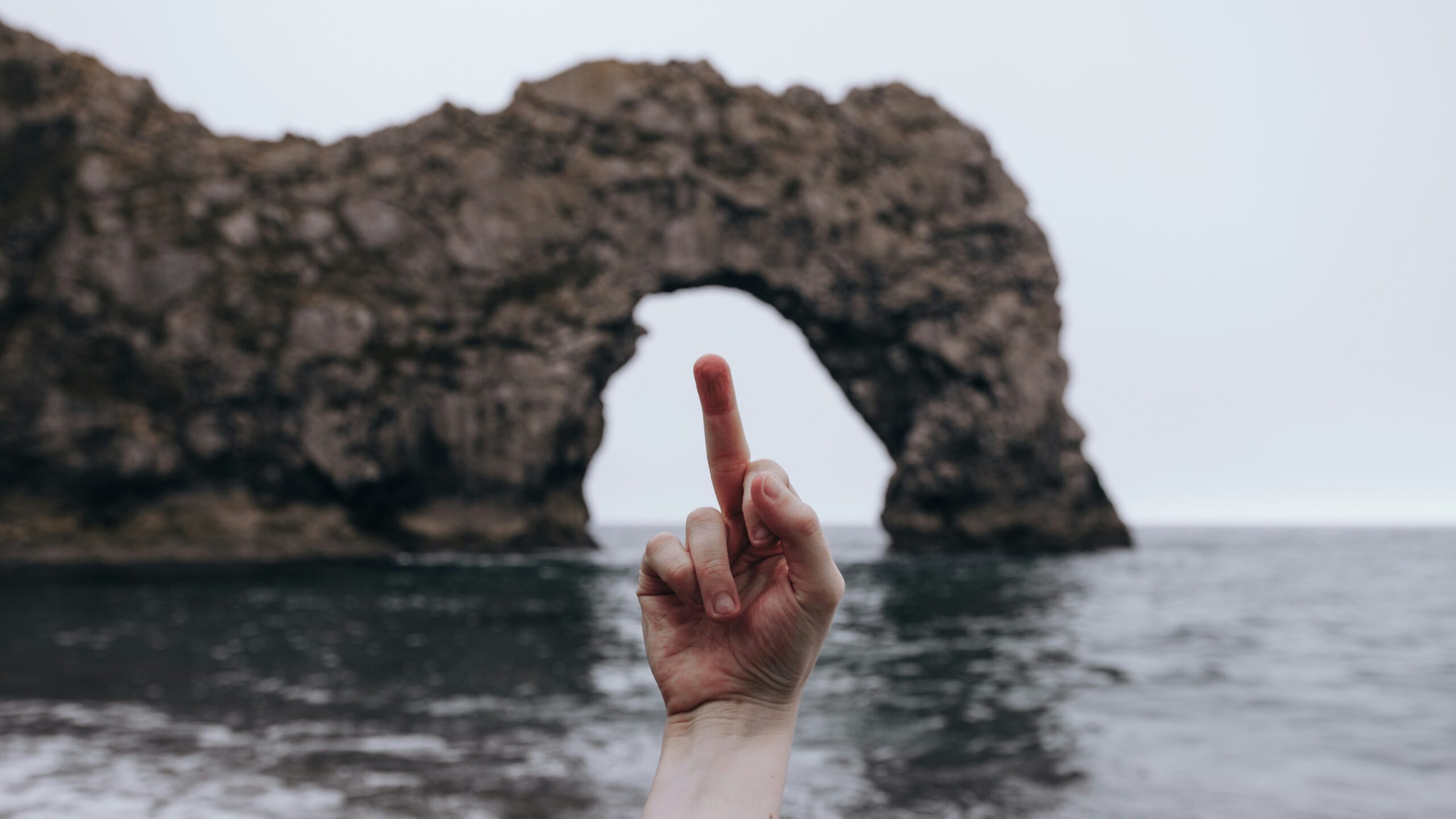 Giving the finger to Durdle Door