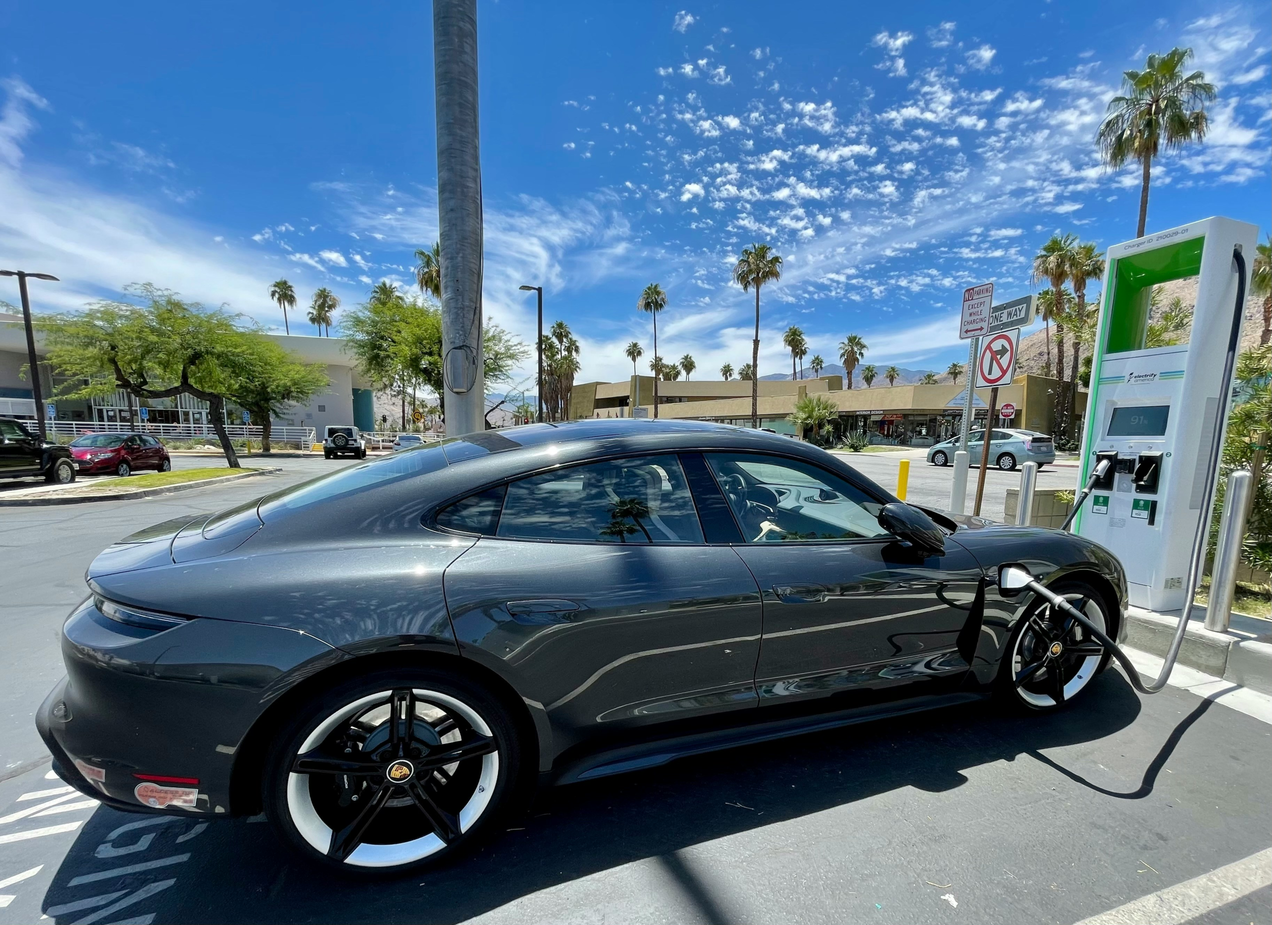 Porsche Taycan charging.