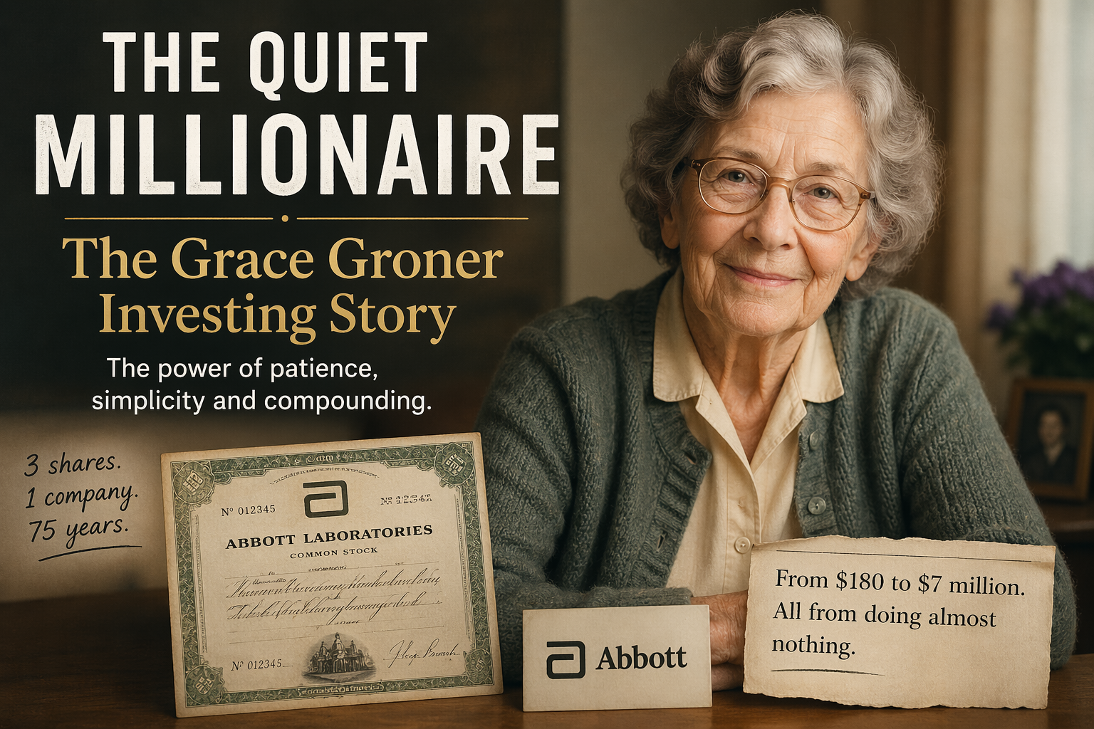 Cartoon showing the life of Grace Groner