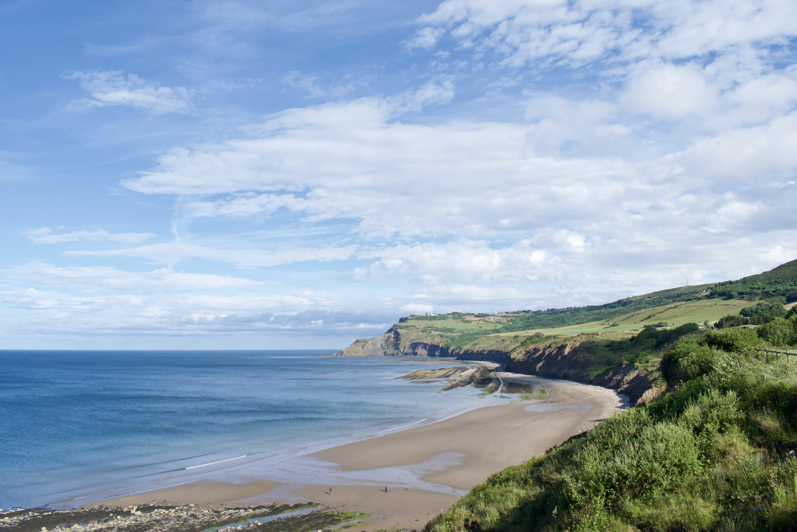 The beautiful coast of Yorkshire on a sunny summer's day.
