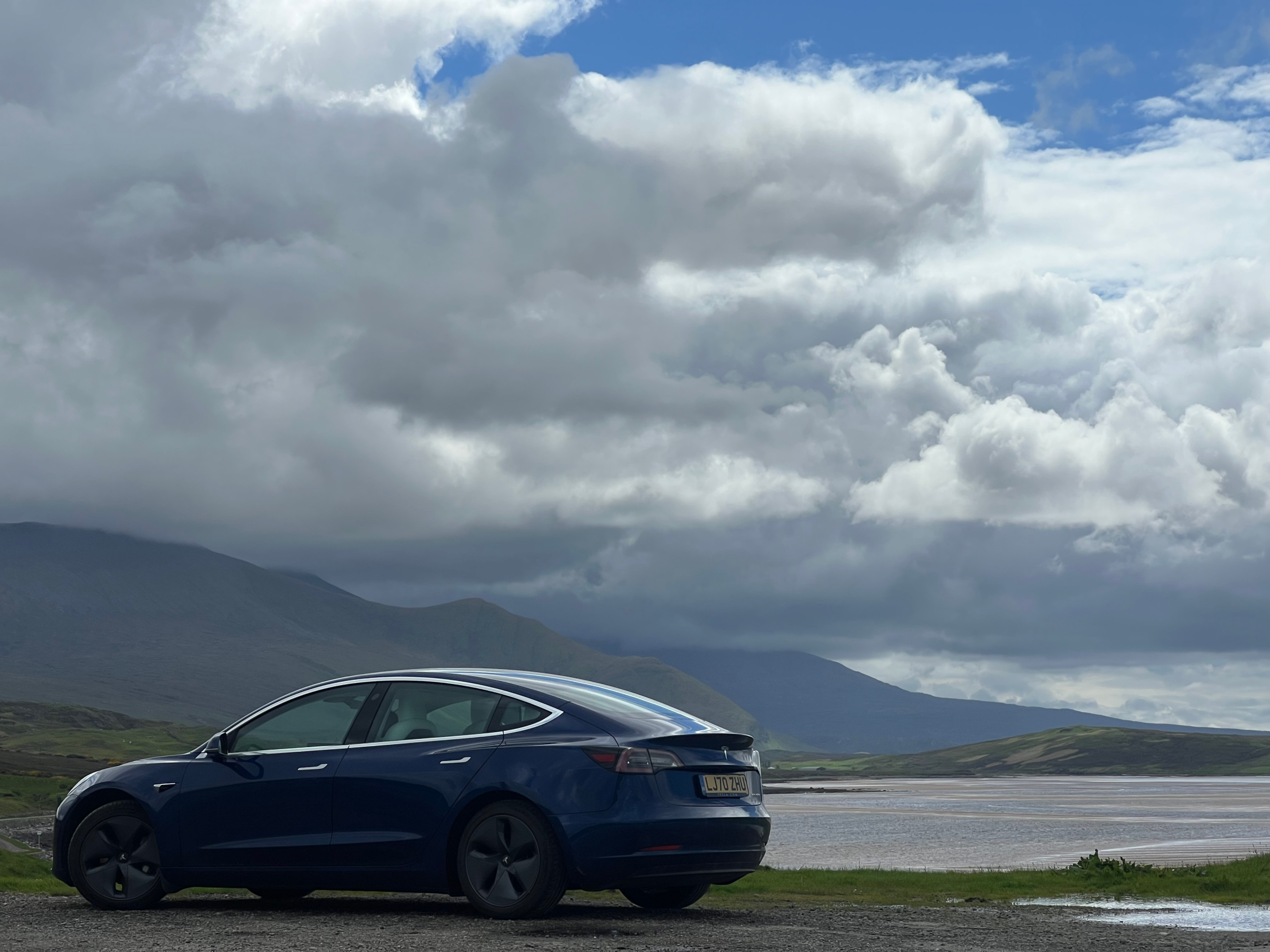 Tesla Model 3 in northern Scotland.